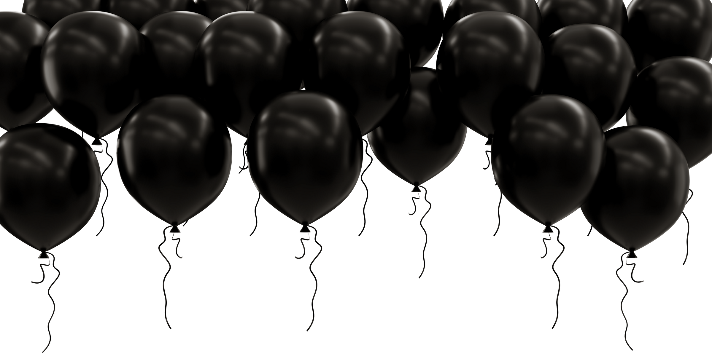 Floating Black Balloons Cutout